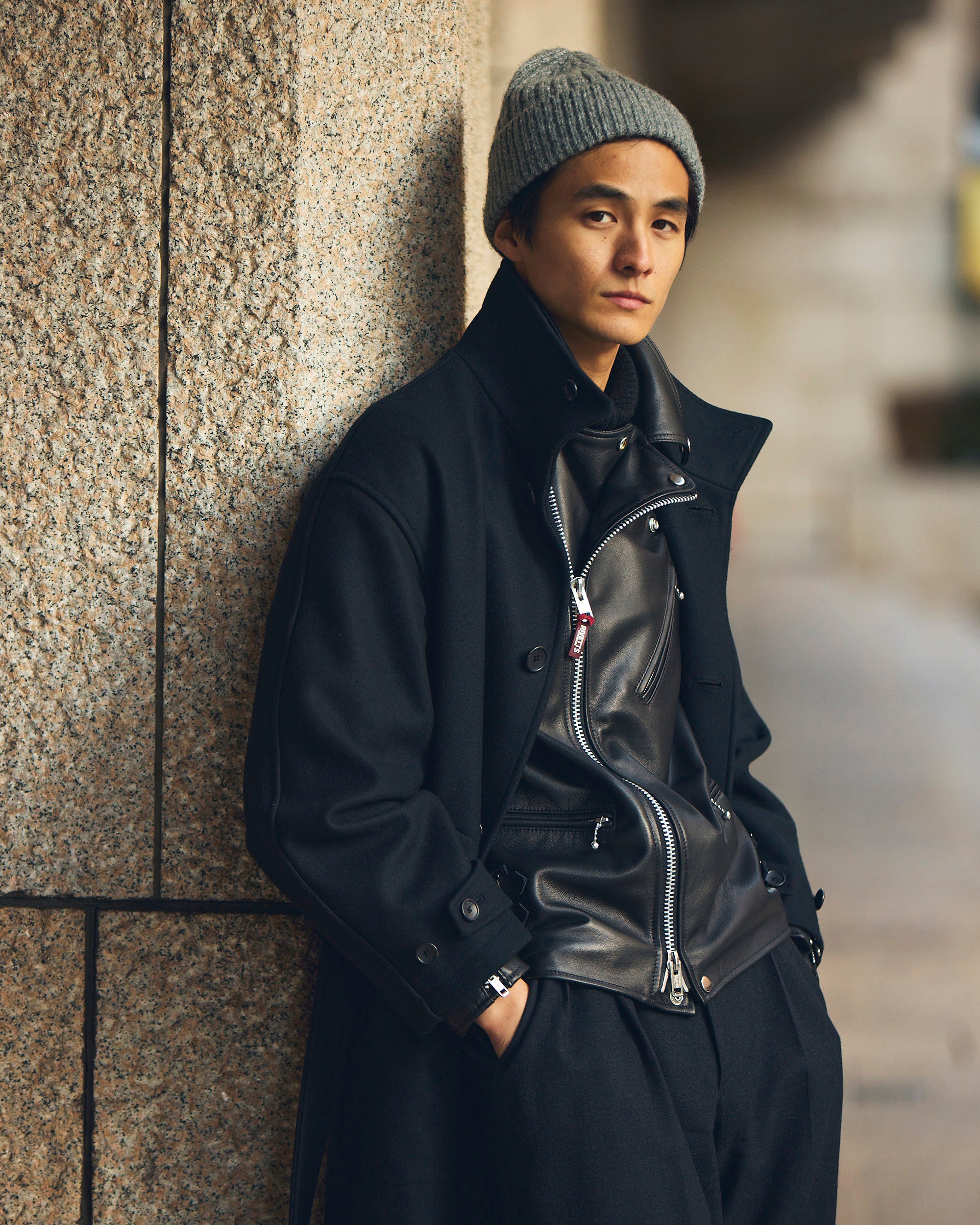 RIVETTS LIDARS JACKET / Model-C1 Croydon Regular Collar Lamb Black