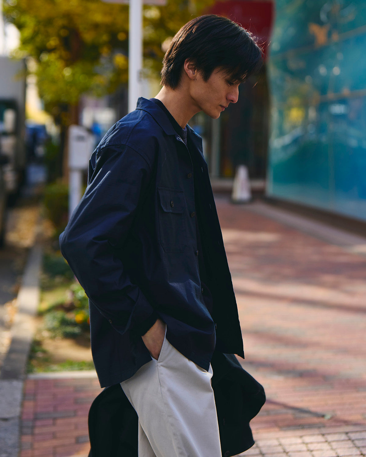 ADAMS-Work Shirt Jacket / NAVY