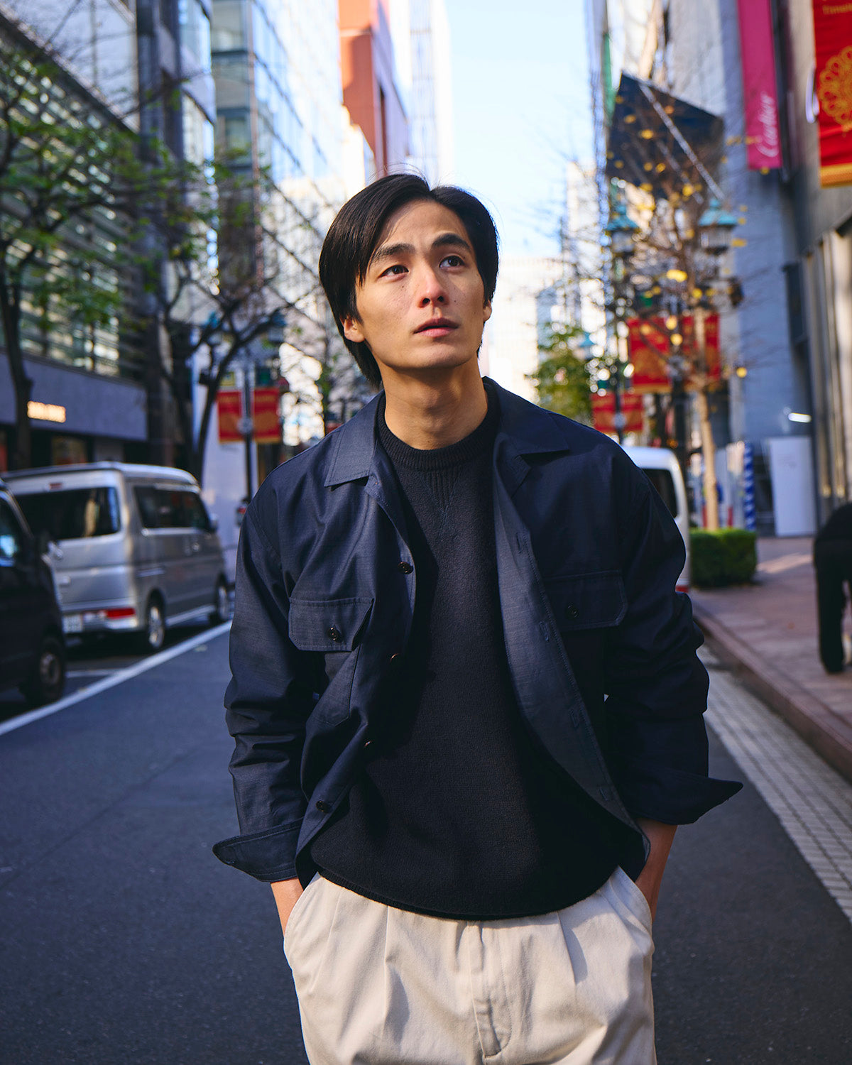 ADAMS-Work Shirt Jacket / NAVY