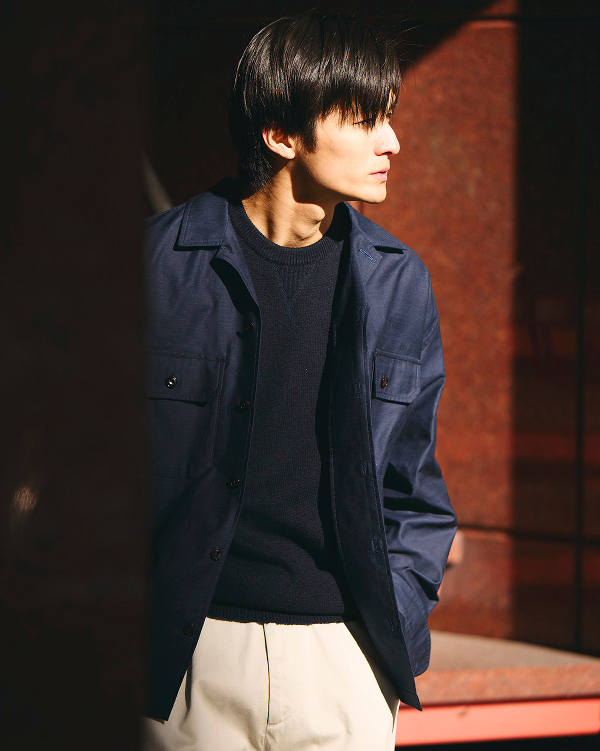 ADAMS-Work Shirt Jacket / NAVY