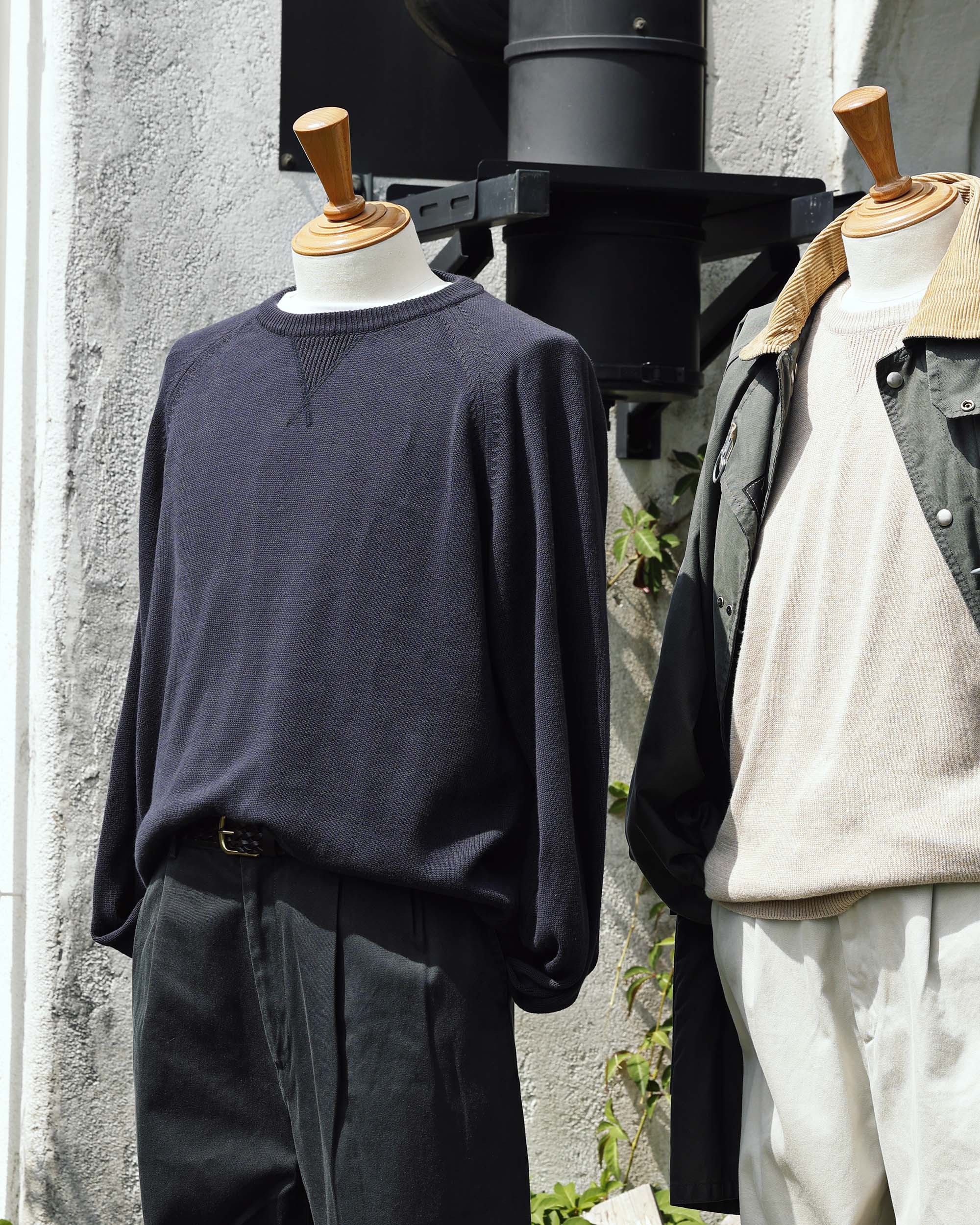 SABINE-Raglan Sleeve knit cotton / DEEP CHAROCAL
