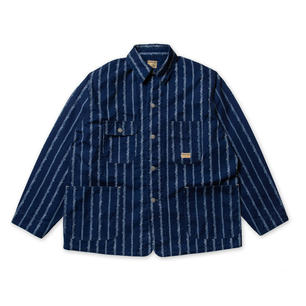 Fit's Like A Hug Coverall Jacket -10oz Indigo Duck Yoroke Stripe-