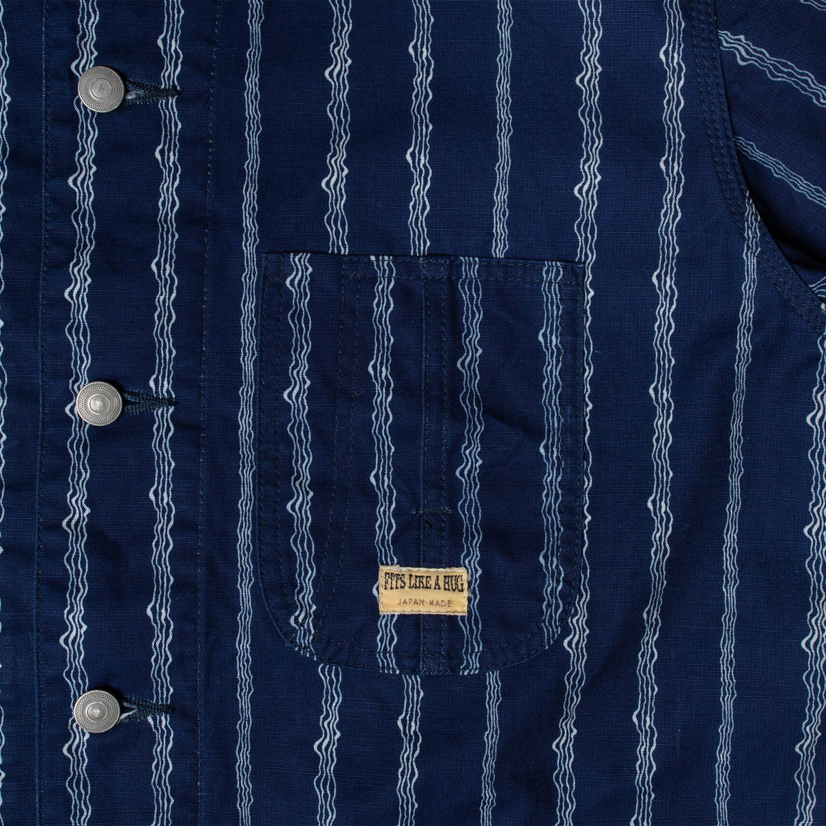 Fit's Like A Hug Coverall Jacket -10oz Indigo Duck Yoroke Stripe-