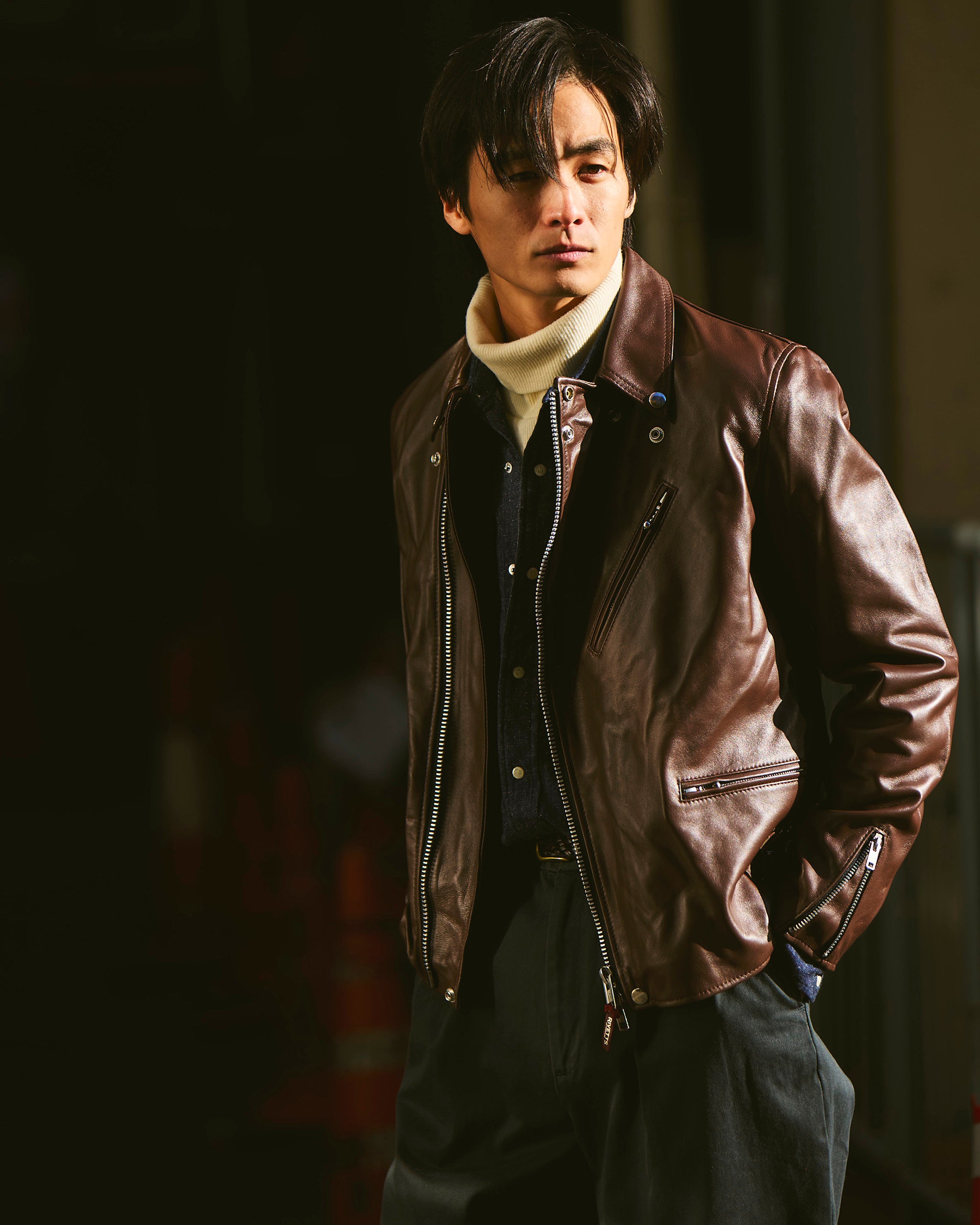 RIVETTS LIDARS JACKET / Model-C1 Croydon Regular Collar Lamb Brown