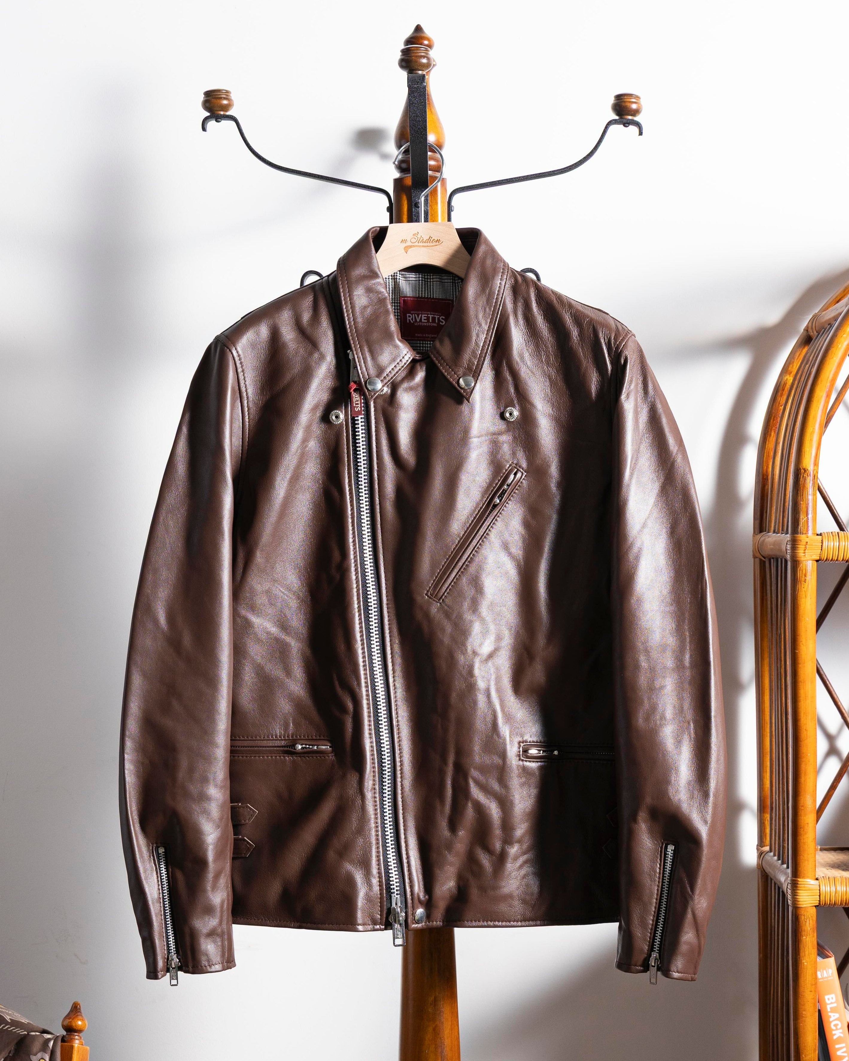 RIVETTS LIDARS JACKET / Model-C1 Croydon Regular Collar Lamb Brown