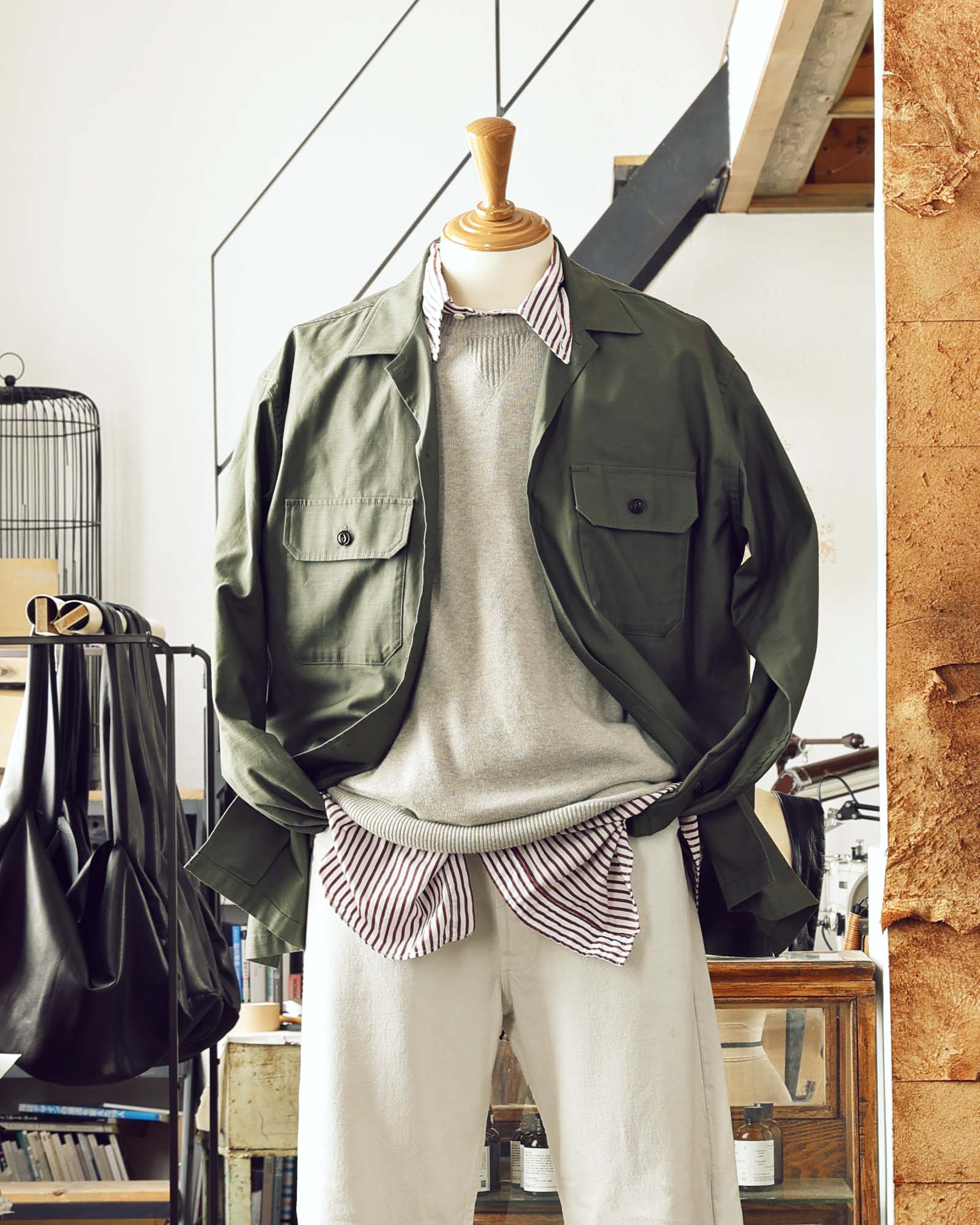 SABINE-Raglan Sleeve knit cotton / Dusky GRAY