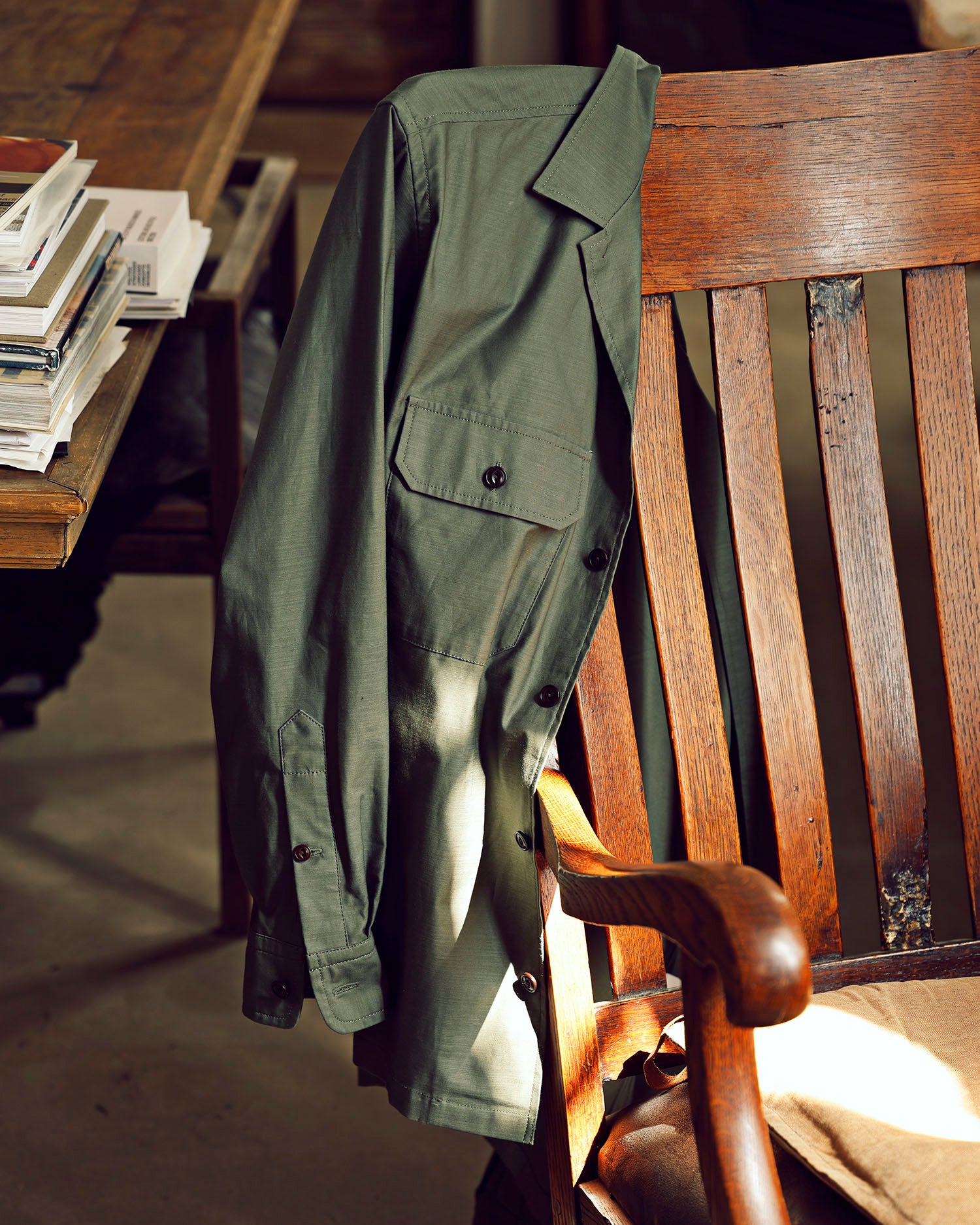 ADAMS-Work Shirt Jacket / OLIVE