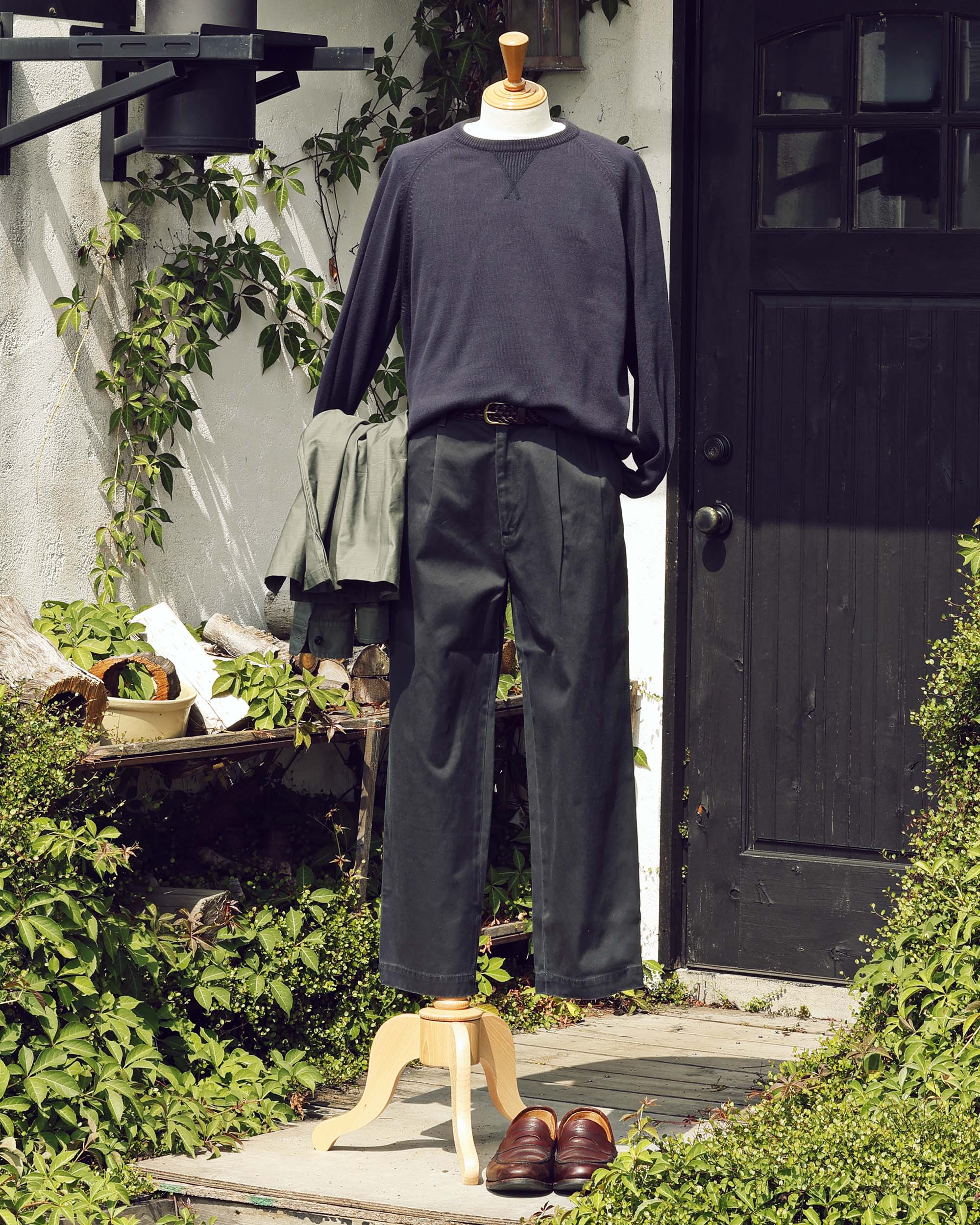 SABINE-Raglan Sleeve knit cotton / DEEP CHAROCAL