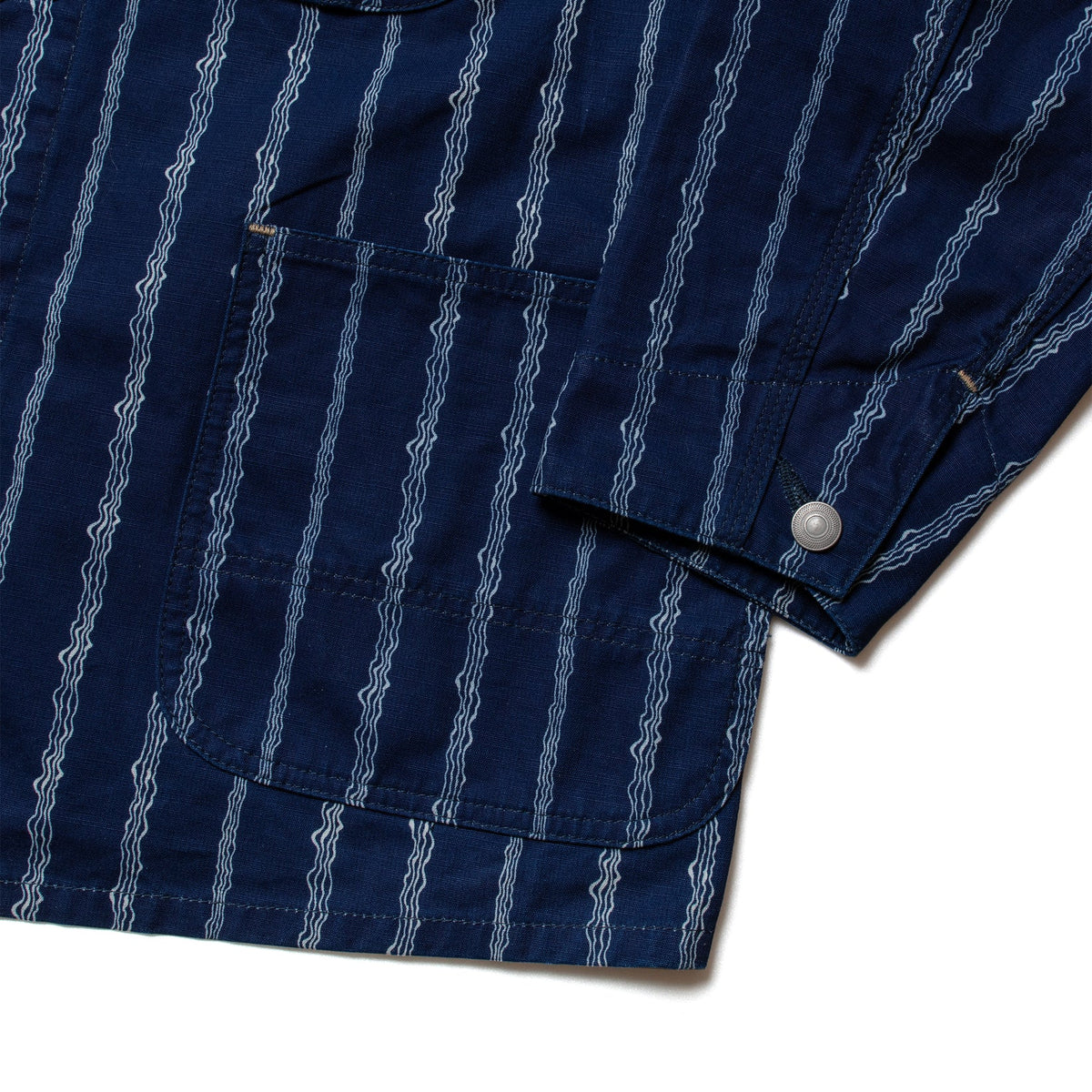 Fit's Like A Hug Coverall Jacket -10oz Indigo Duck Yoroke Stripe-